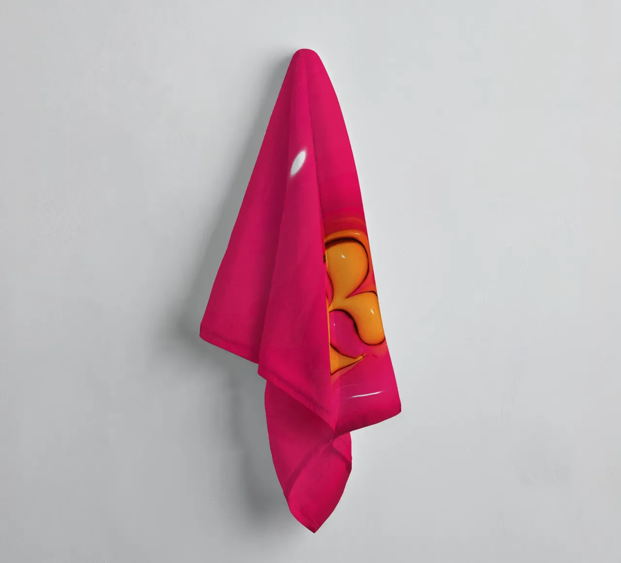 Bubblegum Inflate Initials R Pink towel by Malou-Studio