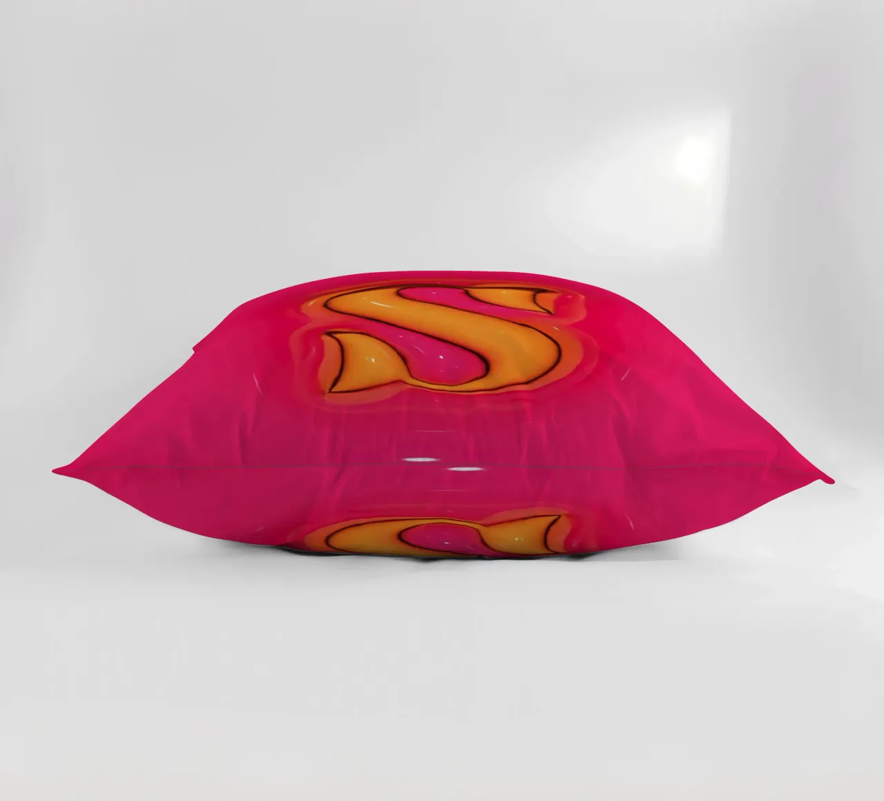 Bubblegum Inflate Initials S Pink Kissen von Malou-Studio