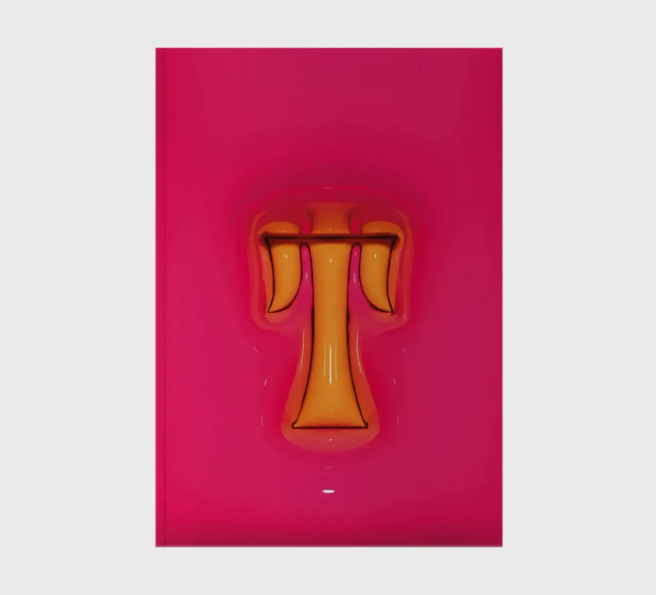 Bubblegum Inflate Initials T Pink notebook by Malou-Studio