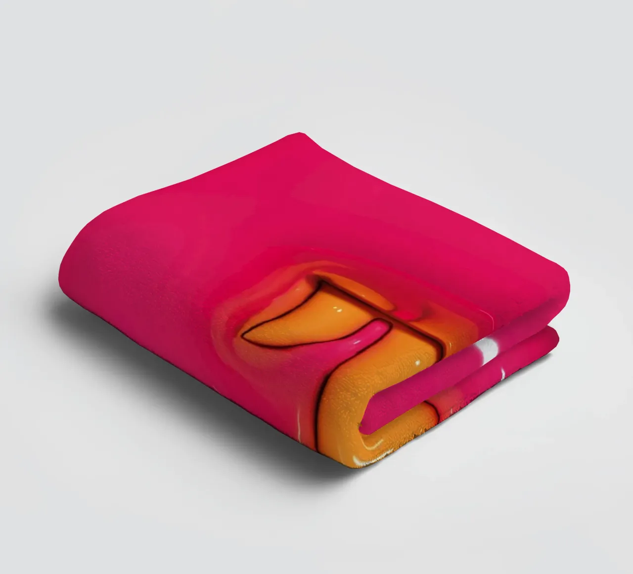 Bubblegum Inflate Initials T Pink towel by Malou-Studio