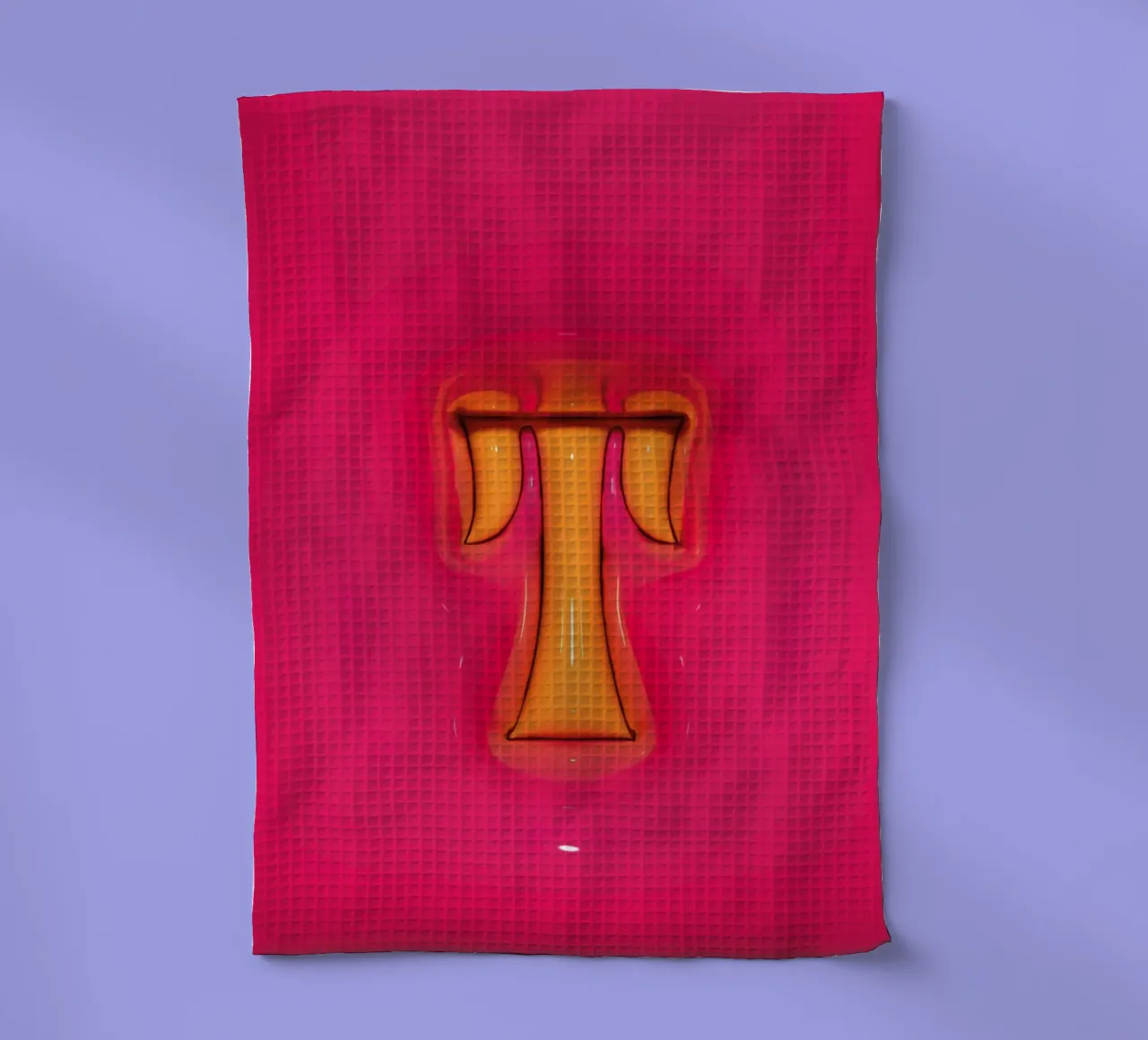 Bubblegum Inflate Initials T Rosa paño de cocina de Malou-Studio