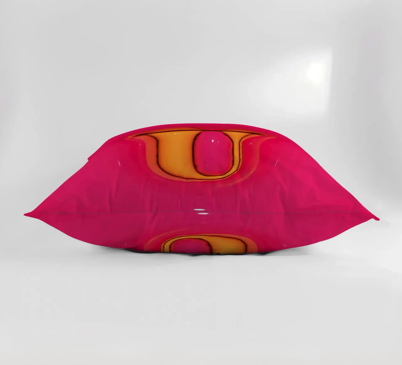 Bubblegum Inflate Initials U Pink decorative cushion by Malou-Studio