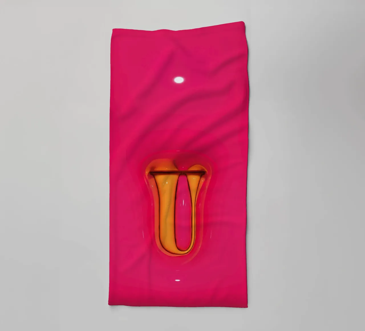 Bubblegum Inflate Initials U Pink towel by Malou-Studio