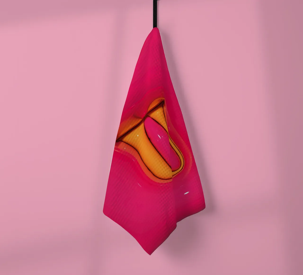 Bubblegum Inflate Initials U Pink torchon de Malou-Studio