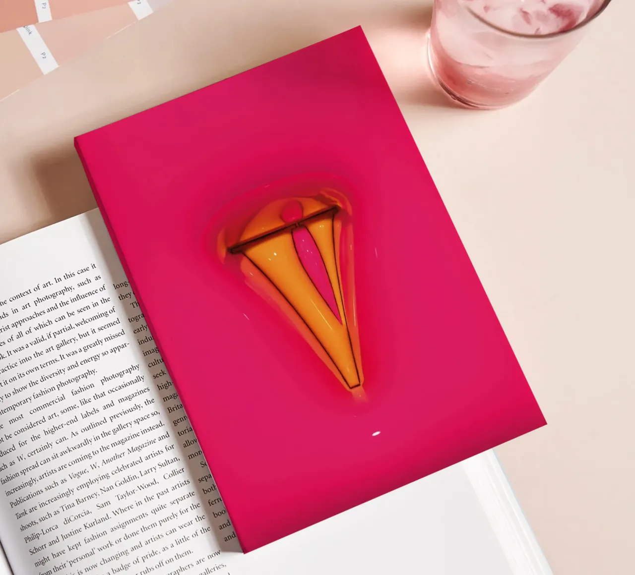 Bubblegum Inflate Initials V Pink notebook by Malou-Studio