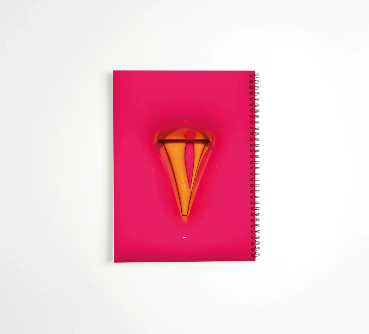 Bubblegum Inflate Initials V Pink spiral notebook by Malou-Studio