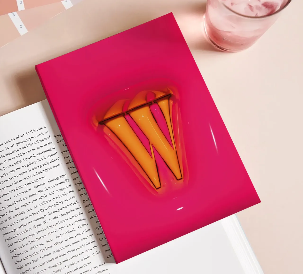 Bubblegum Inflate Initials W Pink notebook by Malou-Studio