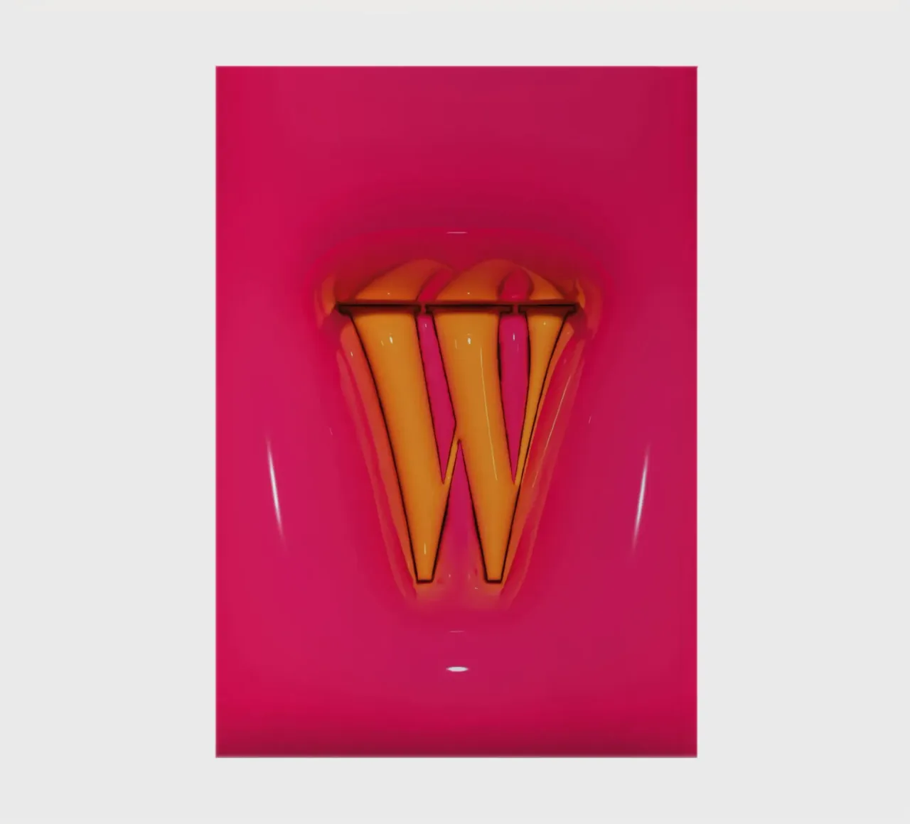 Bubblegum Inflate Initials W Pink notebook by Malou-Studio