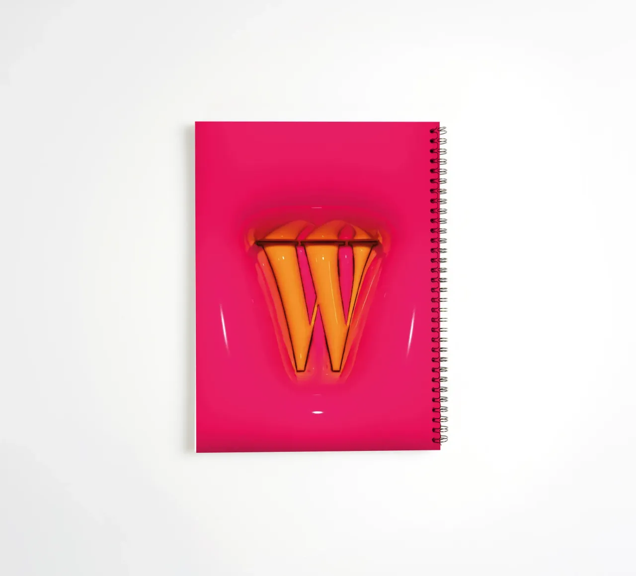 Bubblegum Inflate Initials W Pink spiral notebook by Malou-Studio