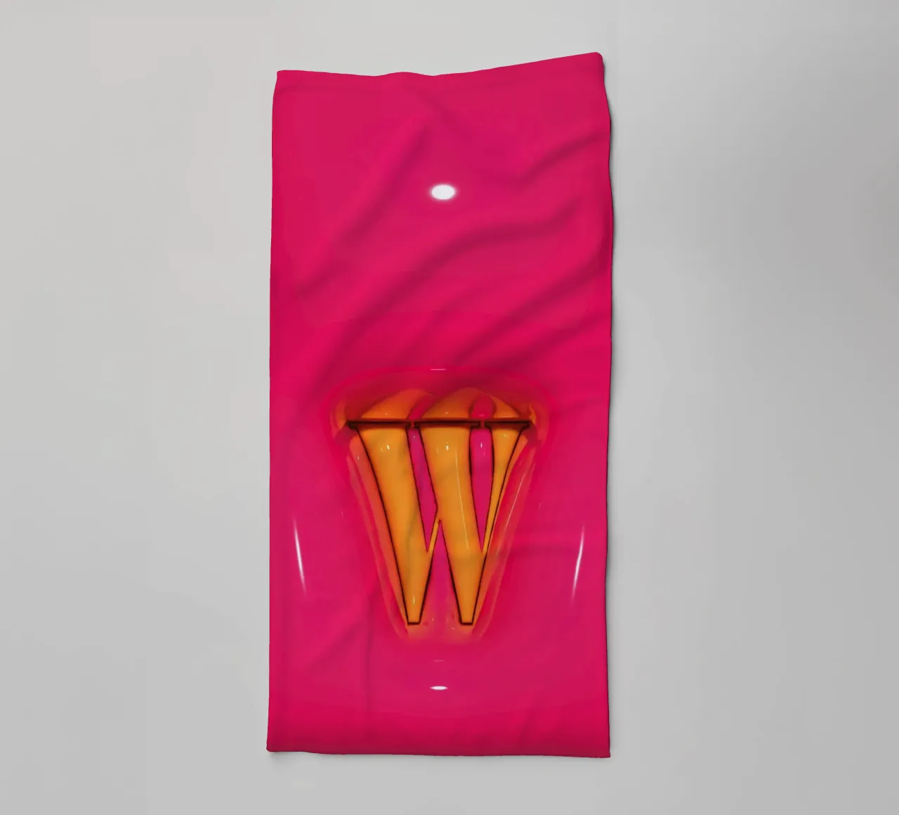 Bubblegum Inflate Initials W Pink Handtuch von Malou-Studio