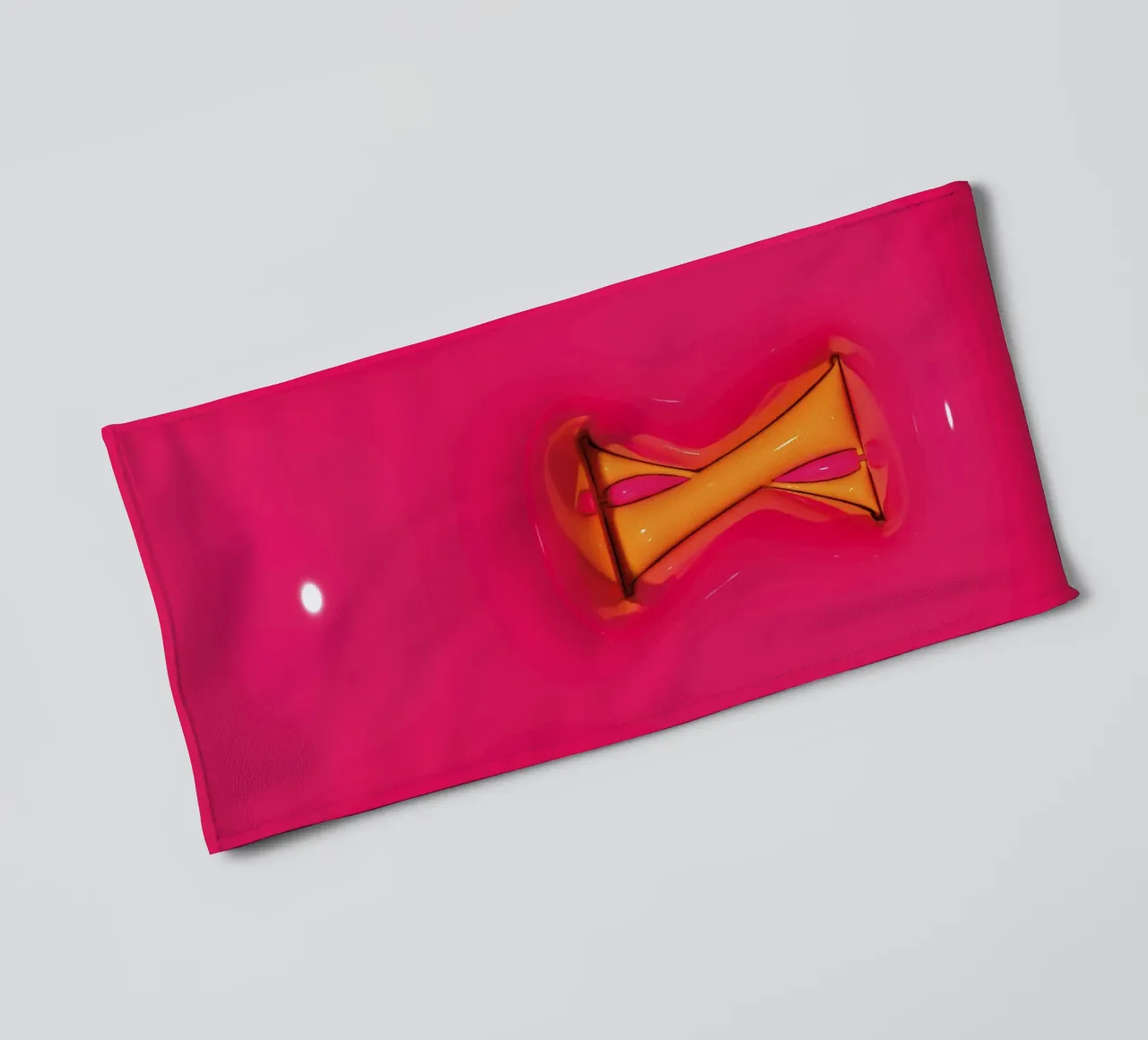 Bubblegum Inflate Initials X Pink towel by Malou-Studio