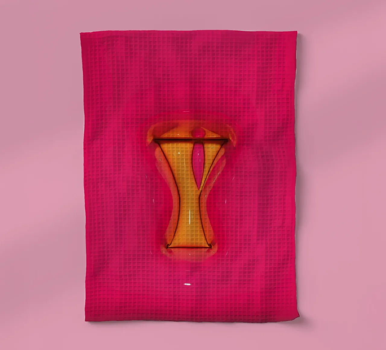 Bubblegum Inflate Initials Y Pink tea towel by Malou-Studio