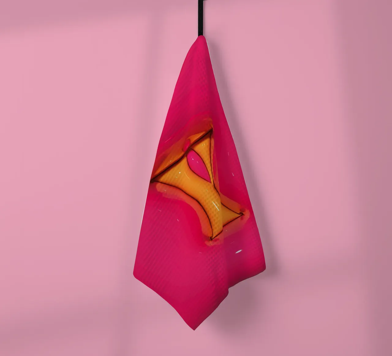 Bubblegum Inflate Initials Y Pink tea towel by Malou-Studio