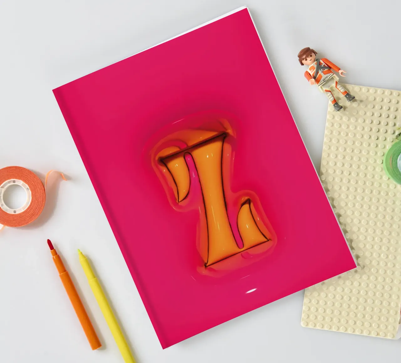 Bubblegum Inflate Initials Z Pink notebook by Malou-Studio