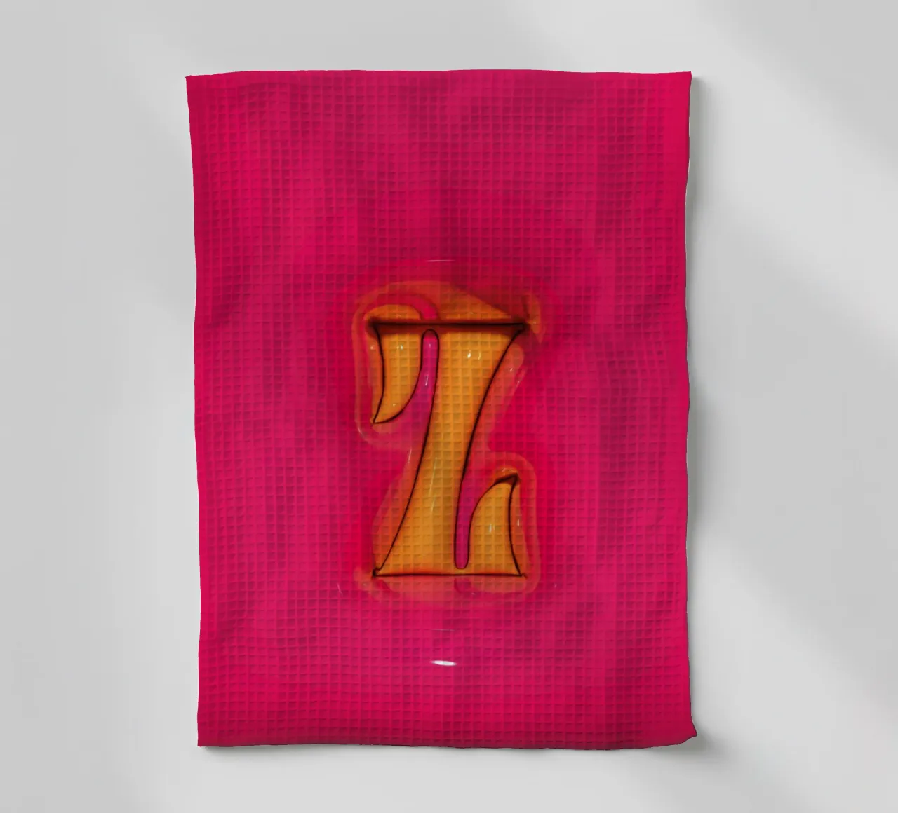 Bubblegum Inflate Initials Z Pink torchon de Malou-Studio