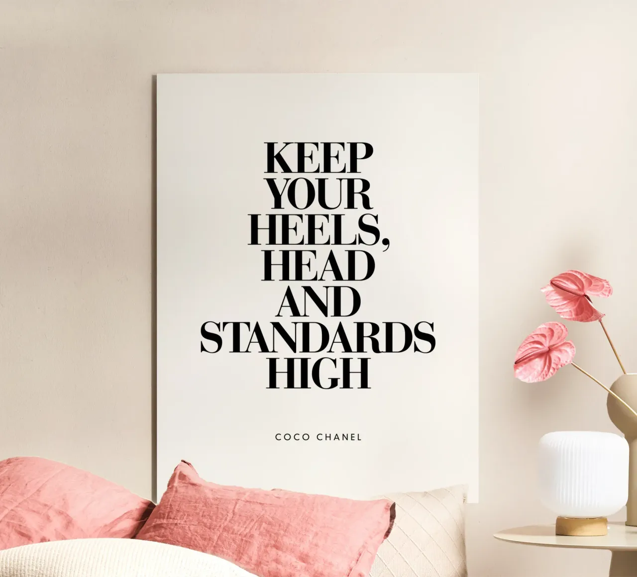 Keep Your Heels, Head and Standards High Typografie Design forex plate by THE MOTIVATED TYPE