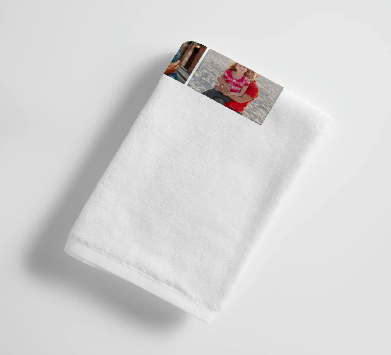 Gepersonaliseerde vader & dochter vaderdag 6 fotocollage badhanddoek van Personalized Art