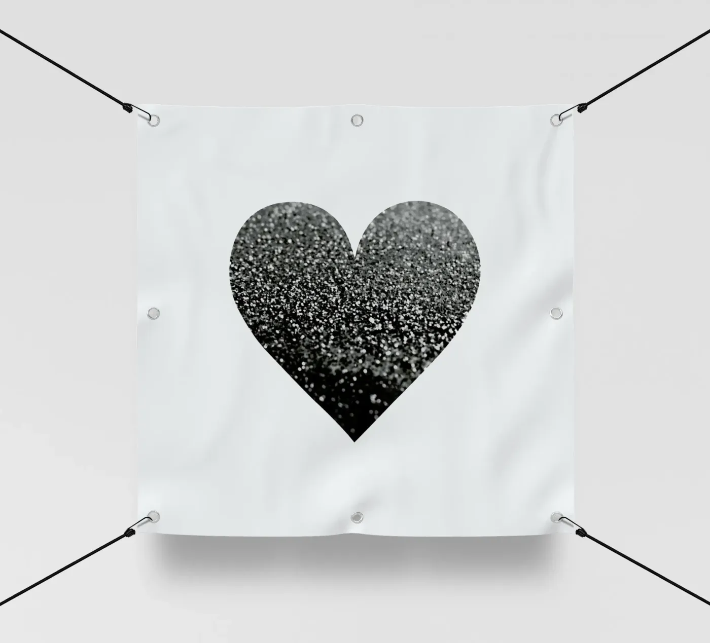 Cuore nero telo in pvc da Monika Strigel