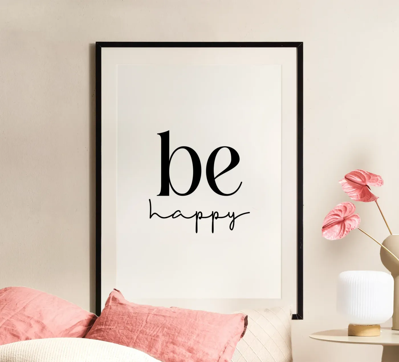 Be happy poster by BAINAI QUOTES