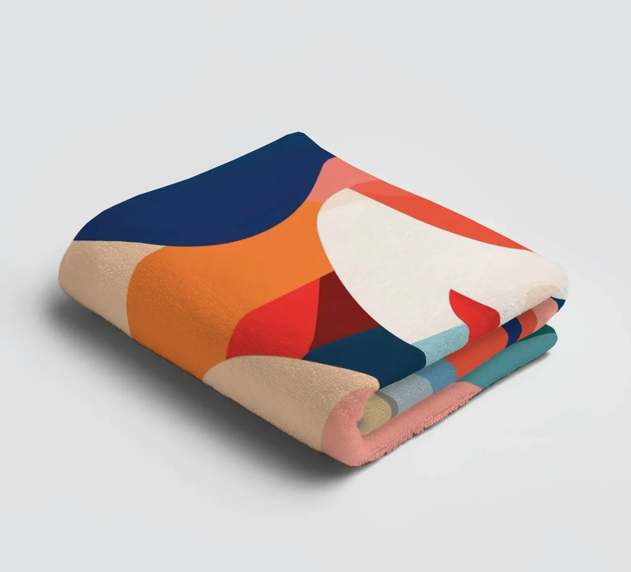 Dromende Vrouw | Abstract-Geometrisch Schilderij badhanddoek van Autofocus