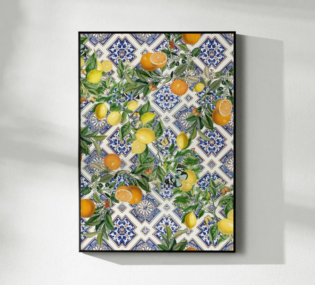 Limoni, agrumi e piastrelle blu plexiglass da Bloomery Decor