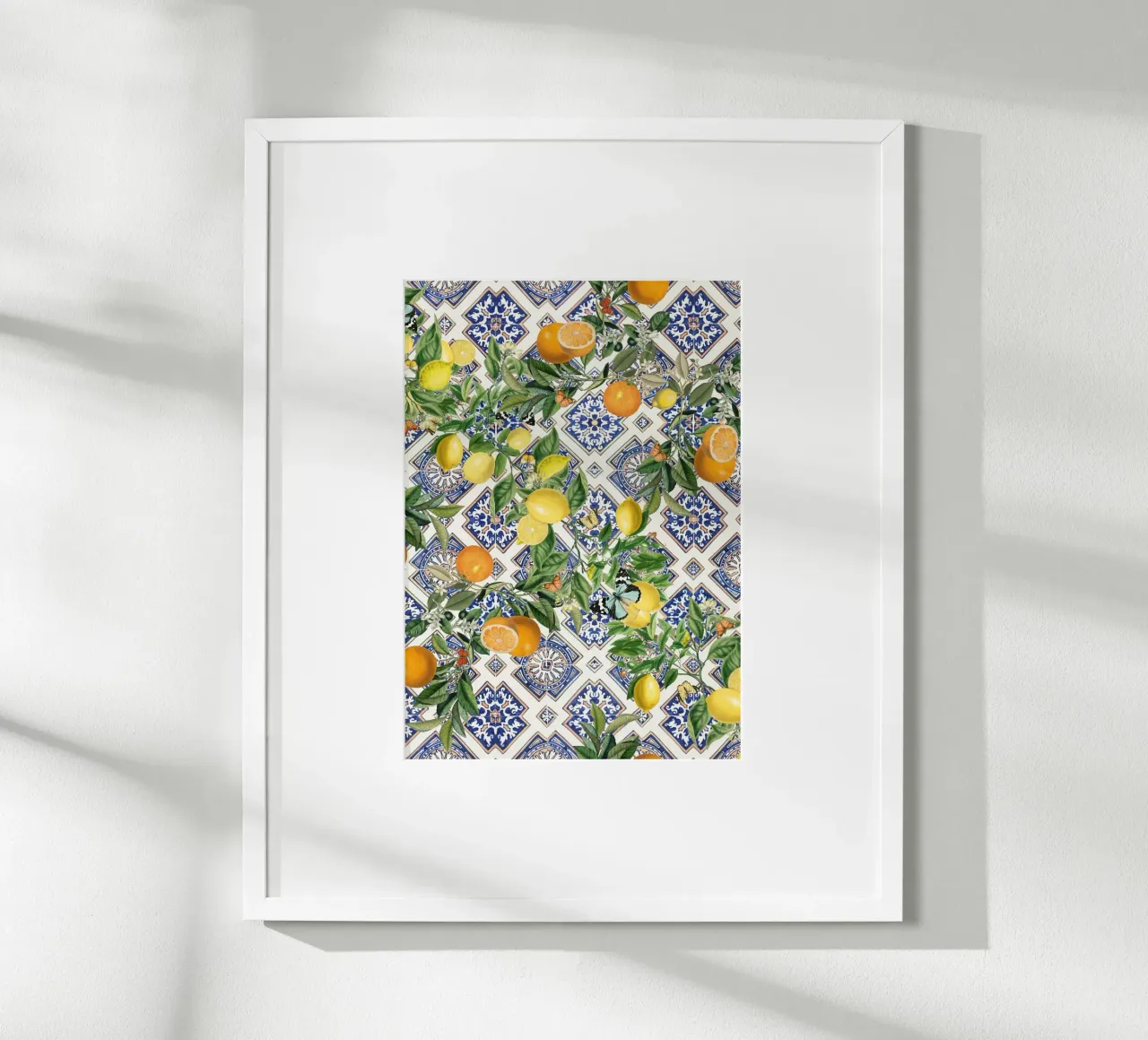 Limoni, agrumi e piastrelle blu carta hahnemühle da Bloomery Decor