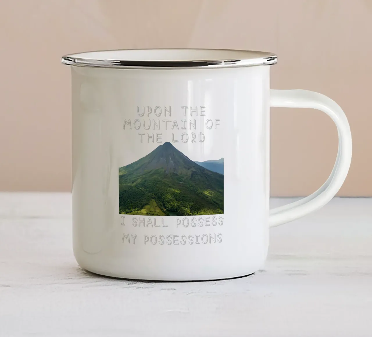 Prodotti a tema cristiano tazza in smalto da Lionandlamb