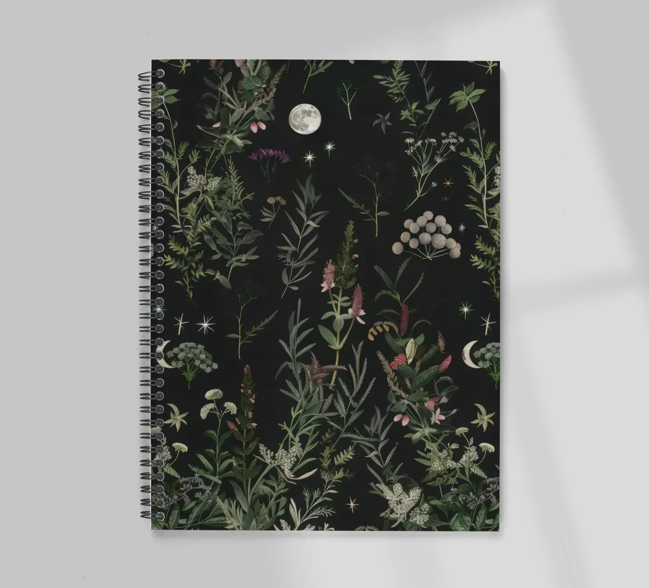 Luna Piena Stelle Botaniche Foresta Boho Retro Floreale diario ad anelli da Gentle Echoes Art