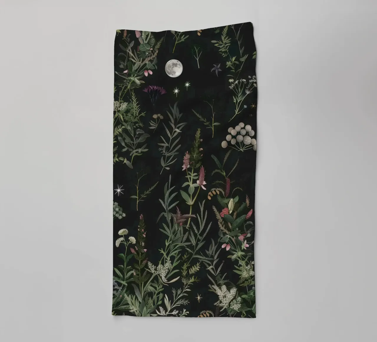 Luna Piena Stelle Botaniche Foresta Boho Retro Floreale asciugamano da bagno da Gentle Echoes Art