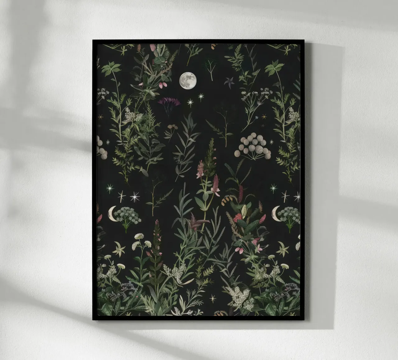 Luna Piena Stelle Botaniche Foresta Boho Retro Floreale carta hahnemühle da Gentle Echoes Art
