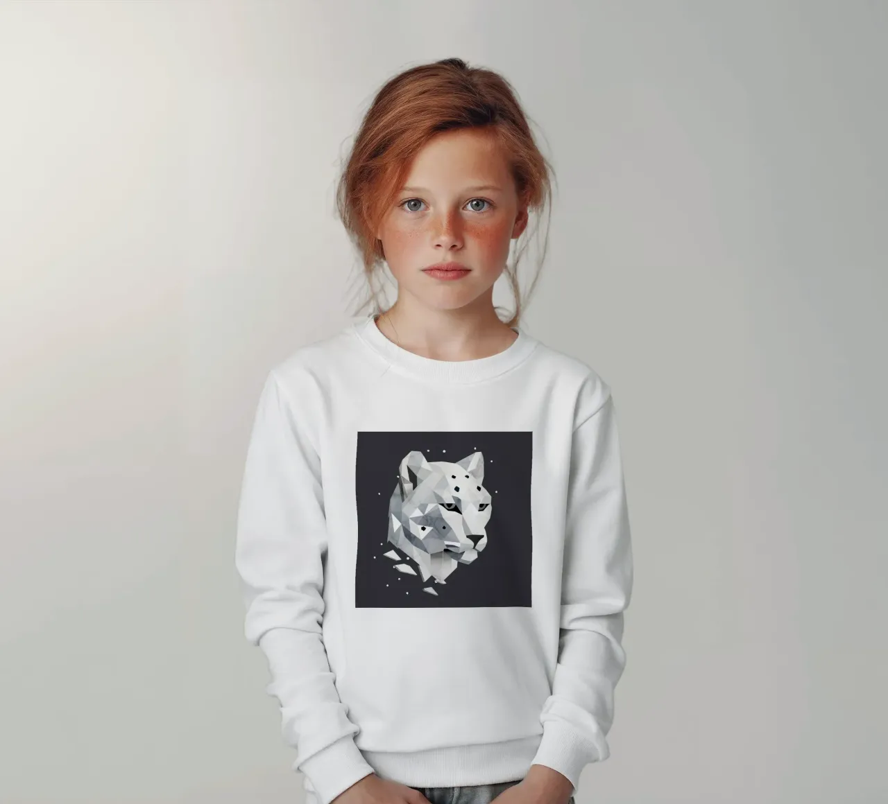 Leopardo delle nevi geometrico - eleganza della natura selvaggia felpa bambino da namosh