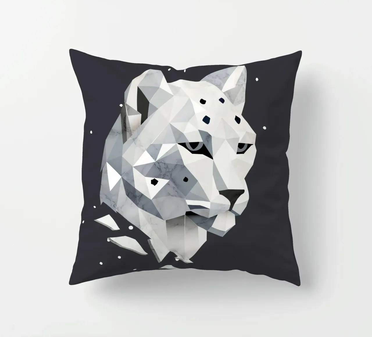 Geometrischer Schneeleopard – Eleganz der Wildnis Kissen von namosh