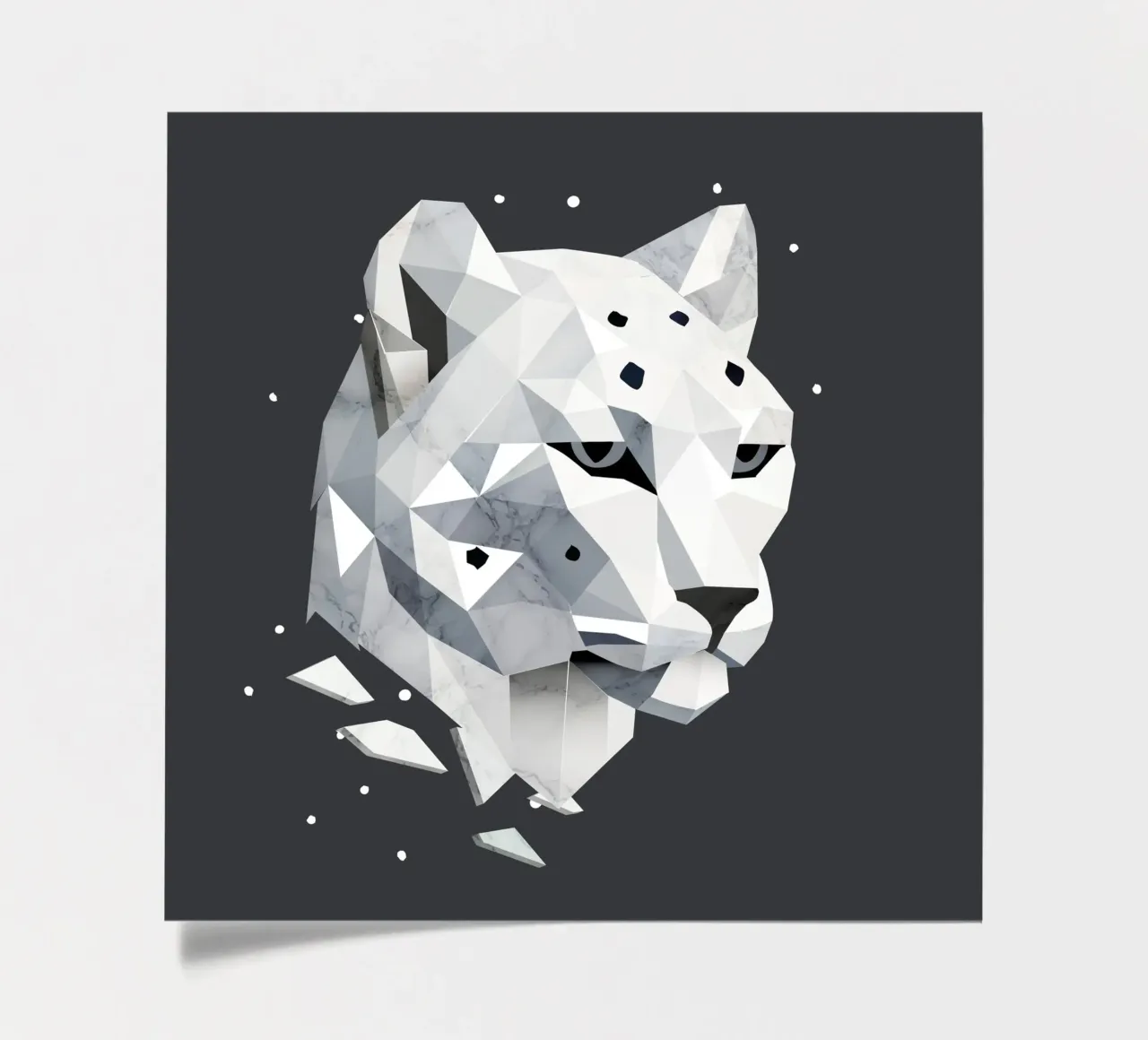 Geometric snow leopard - elegance of the wilderness sticker sheet by namosh