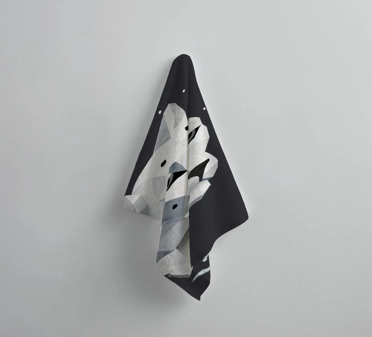 Geometric snow leopard - elegance of the wilderness towel by namosh