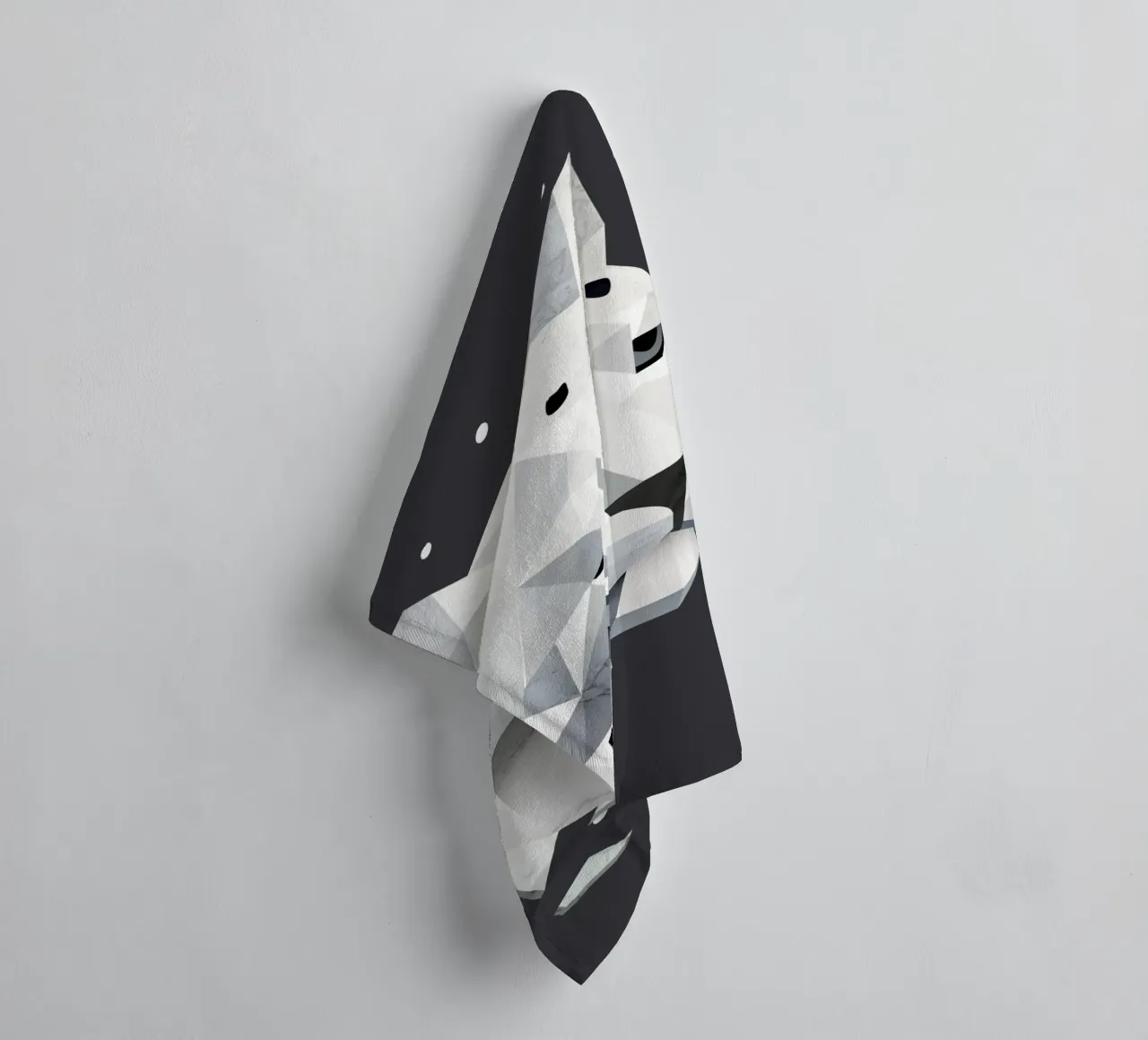 Geometric snow leopard - elegance of the wilderness towel by namosh