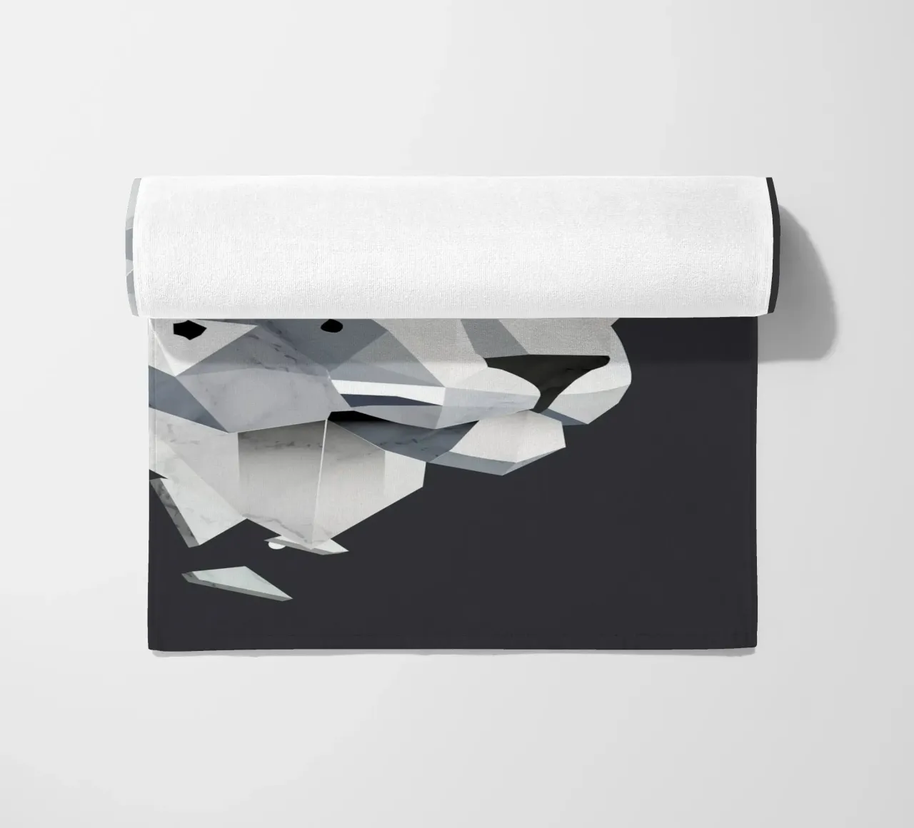 Geometric snow leopard - elegance of the wilderness beach towel by namosh