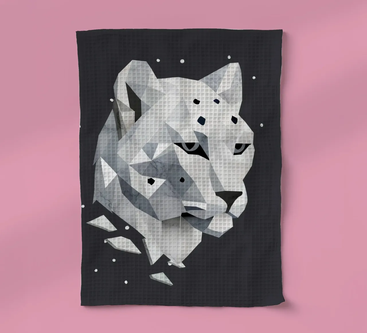 Léopard des neiges géométrique - l'élégance de la vie sauvage torchon de namosh