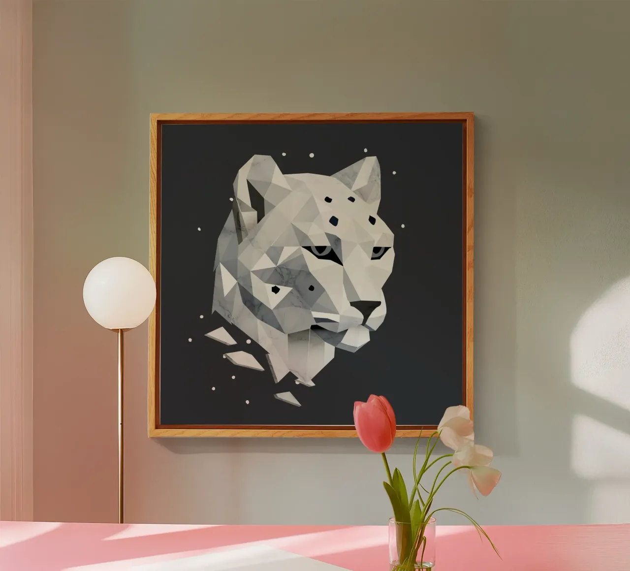 Leopardo delle nevi geometrico - eleganza della natura selvaggia plexiglass da namosh