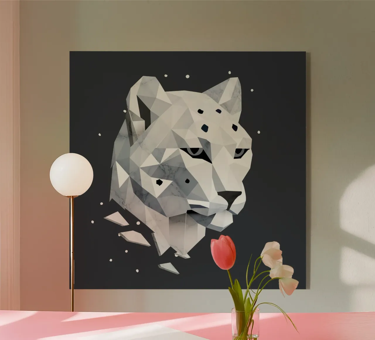 Leopardo delle nevi geometrico - eleganza della natura selvaggia plexiglass da namosh