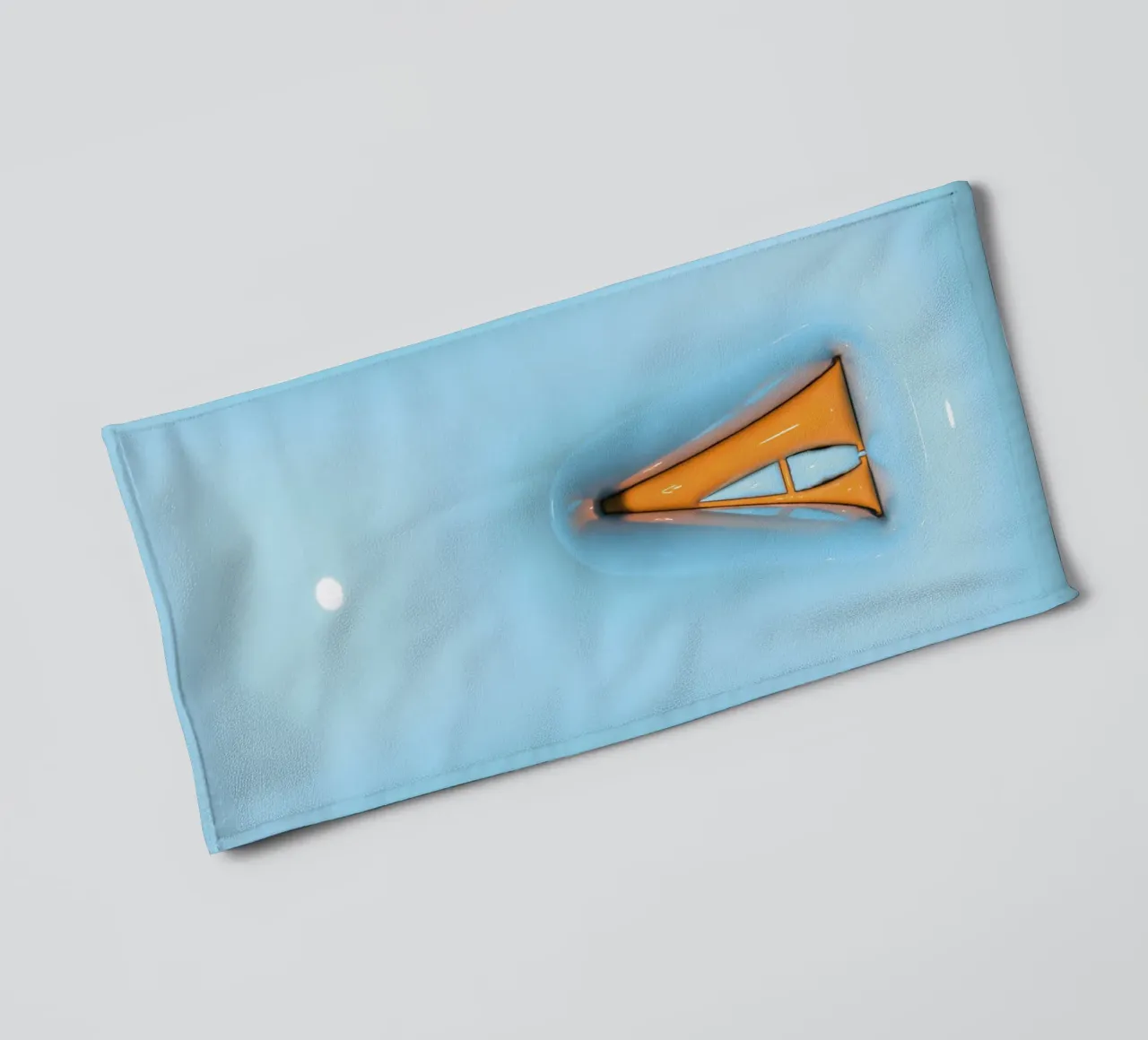 Bubblegum Inflate Initials A Blue towel by Malou-Studio