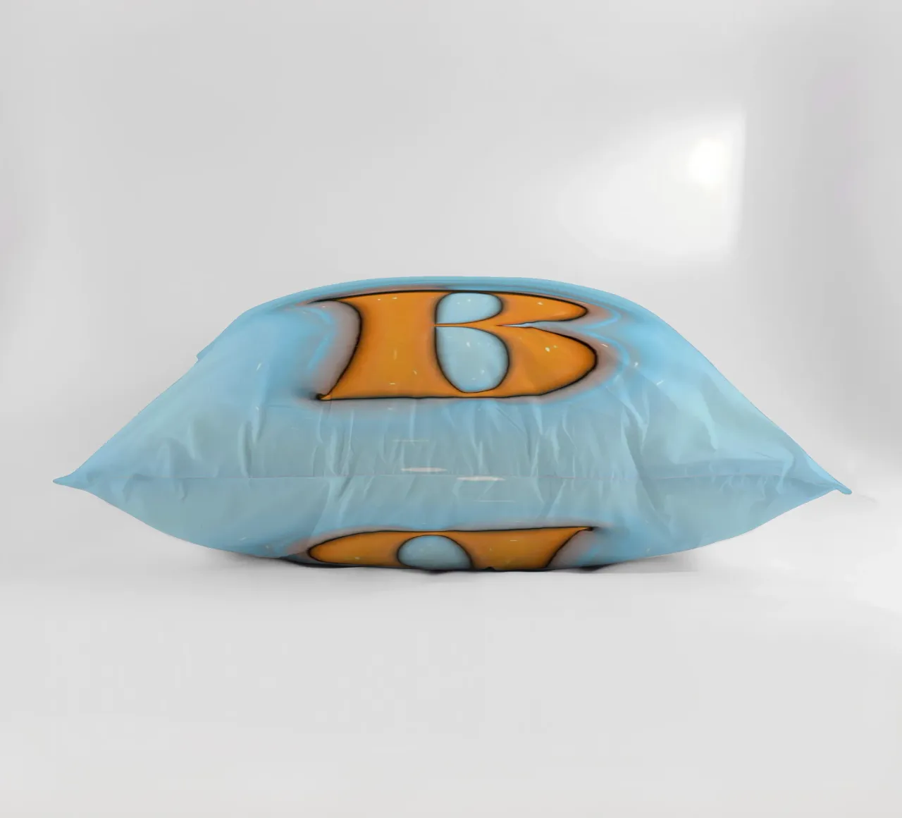 Bubblegum Inflate Initials B Blue decorative cushion by Malou-Studio