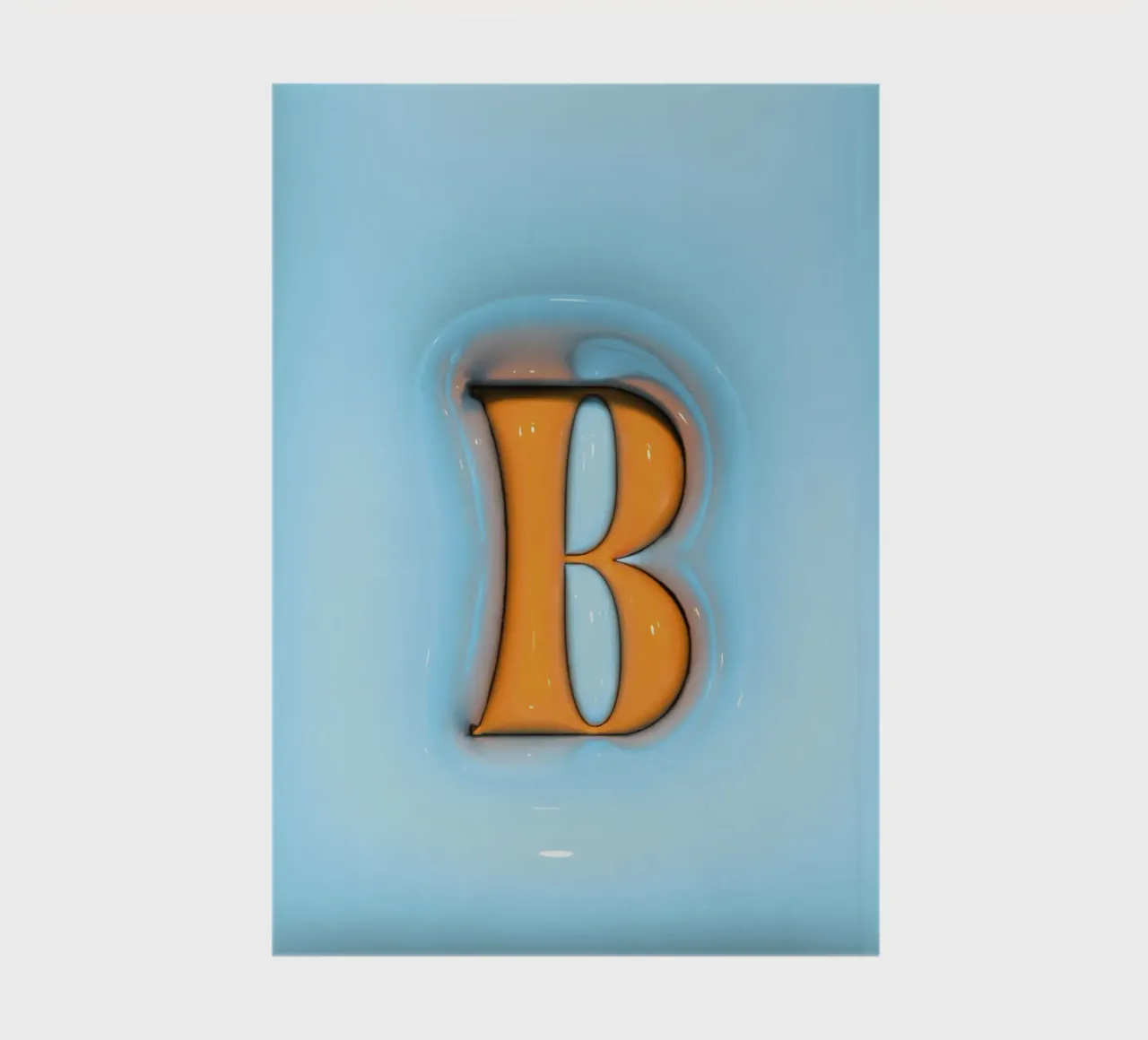 Bubblegum Inflate Initials B Blue notebook by Malou-Studio