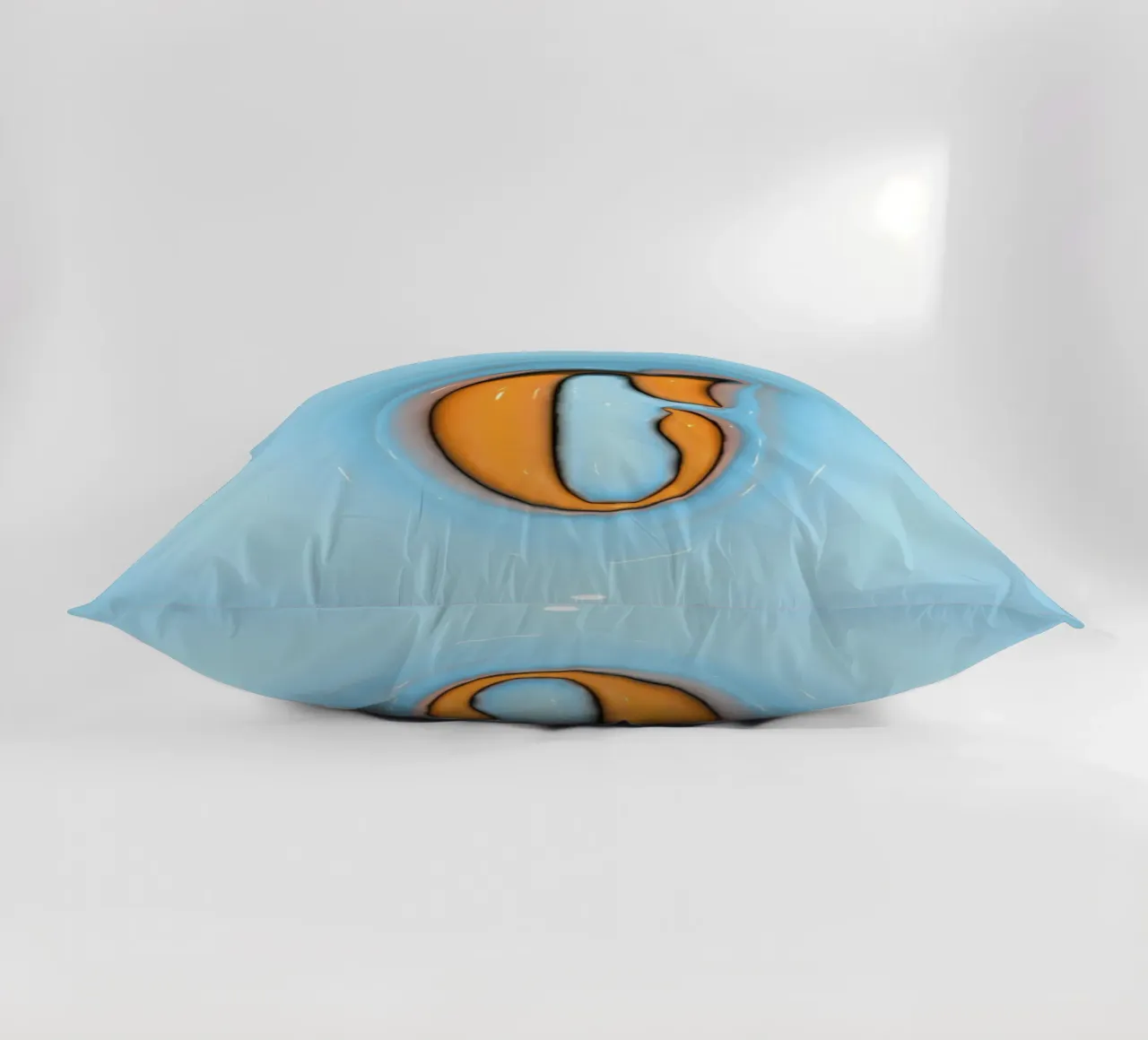 Bubblegum Inflate Initials C Blue decorative cushion by Malou-Studio