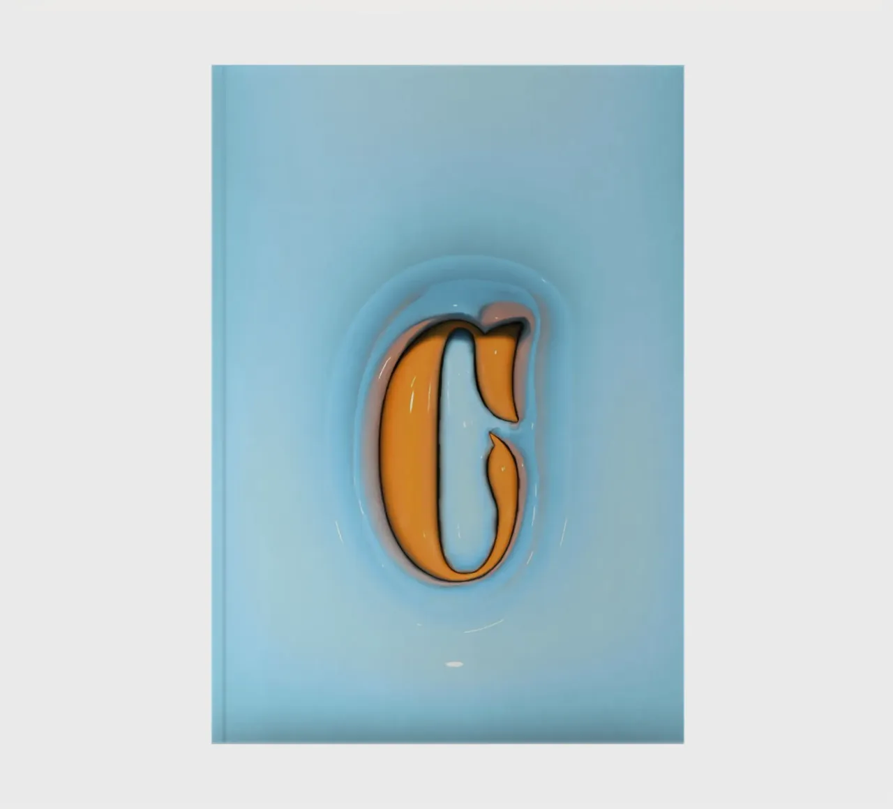 Bubblegum Inflate Initials C Blue notebook by Malou-Studio
