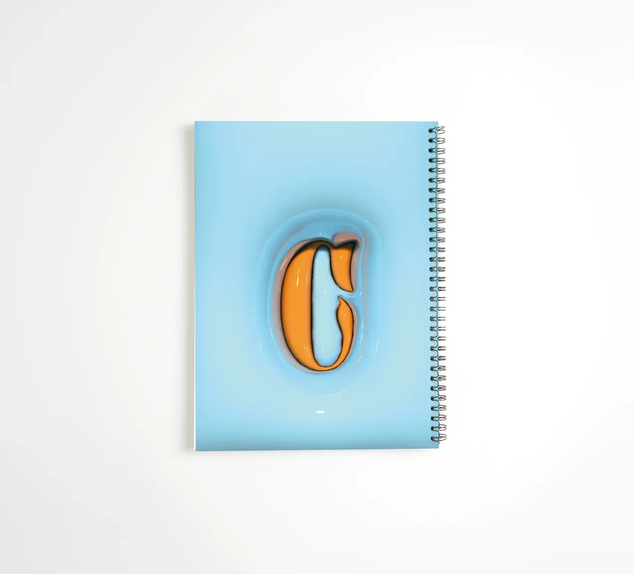 Bubblegum Inflate Initials C Blue spiral notebook by Malou-Studio