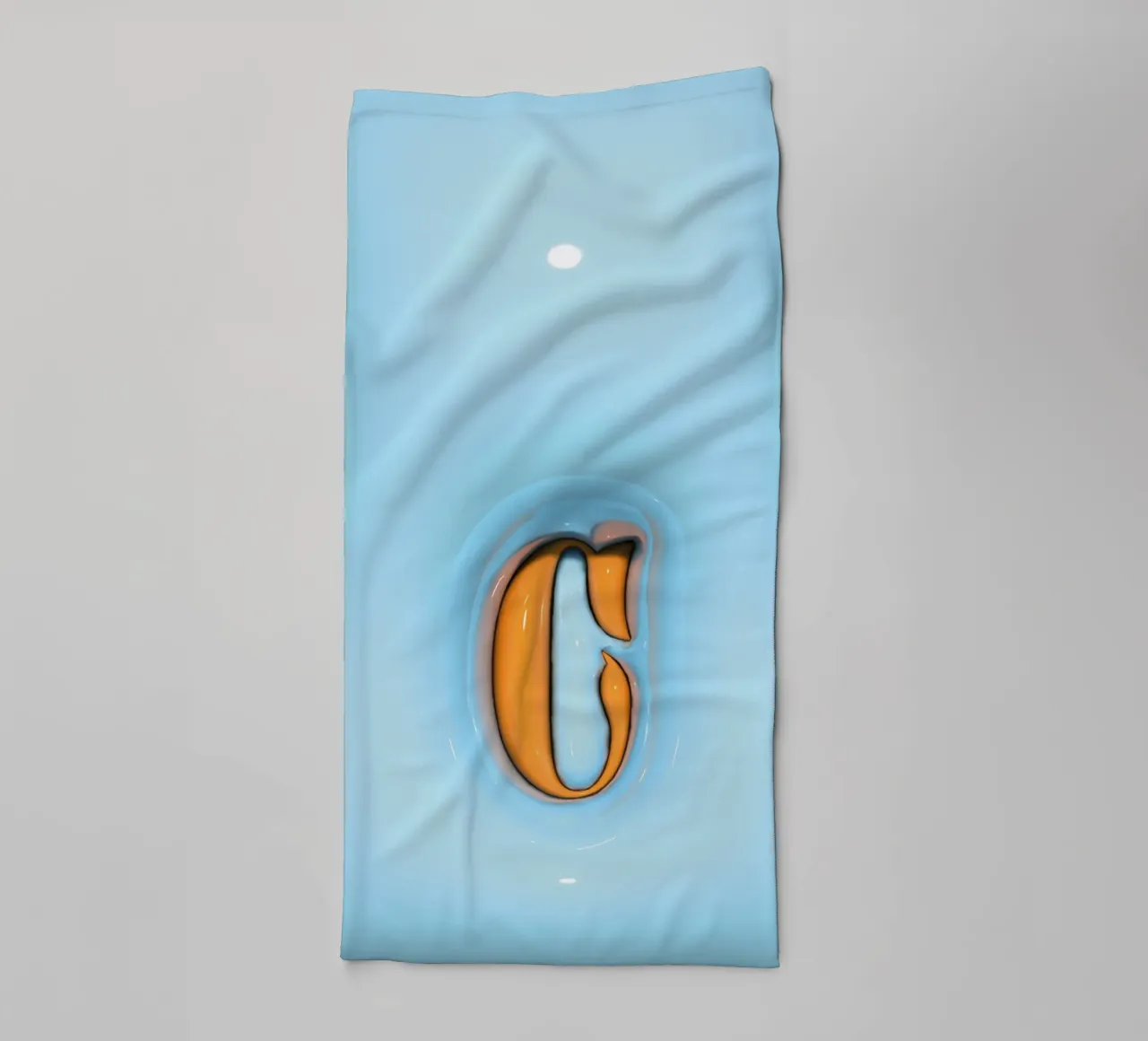 Bubblegum Inflate Initials C Blue towel by Malou-Studio
