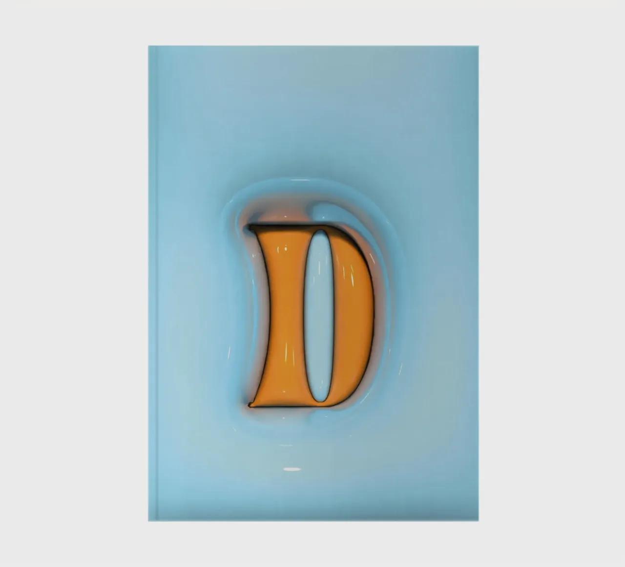 Bubblegum Inflate Initials D Blue notebook by Malou-Studio