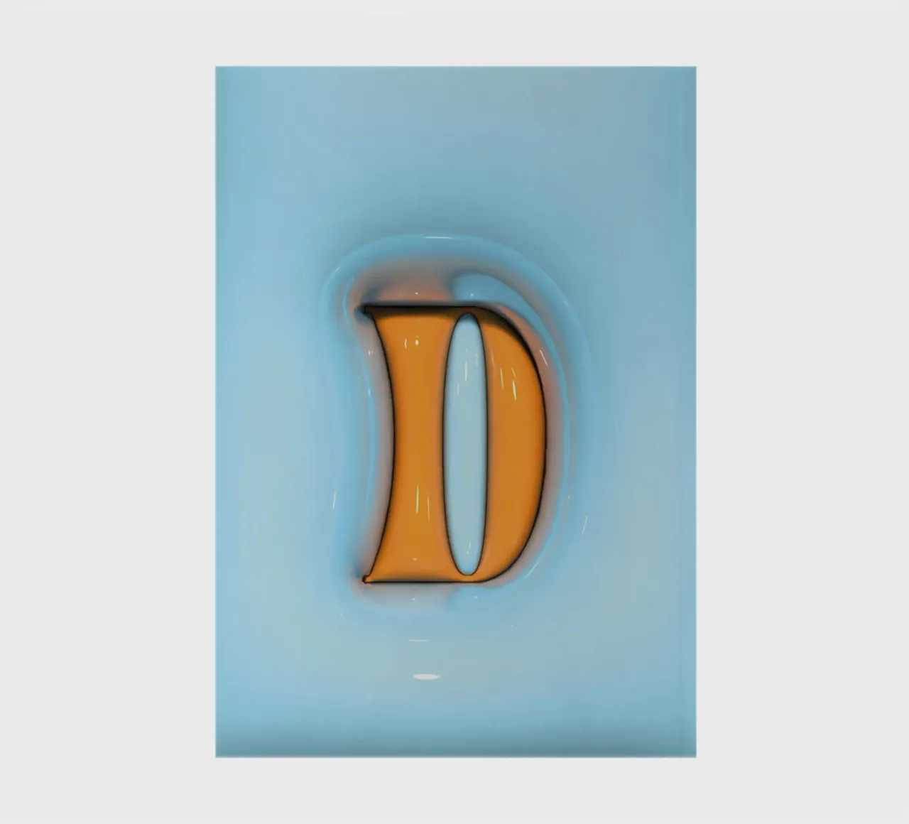 Bubblegum Inflate Initials D Blue notebook by Malou-Studio