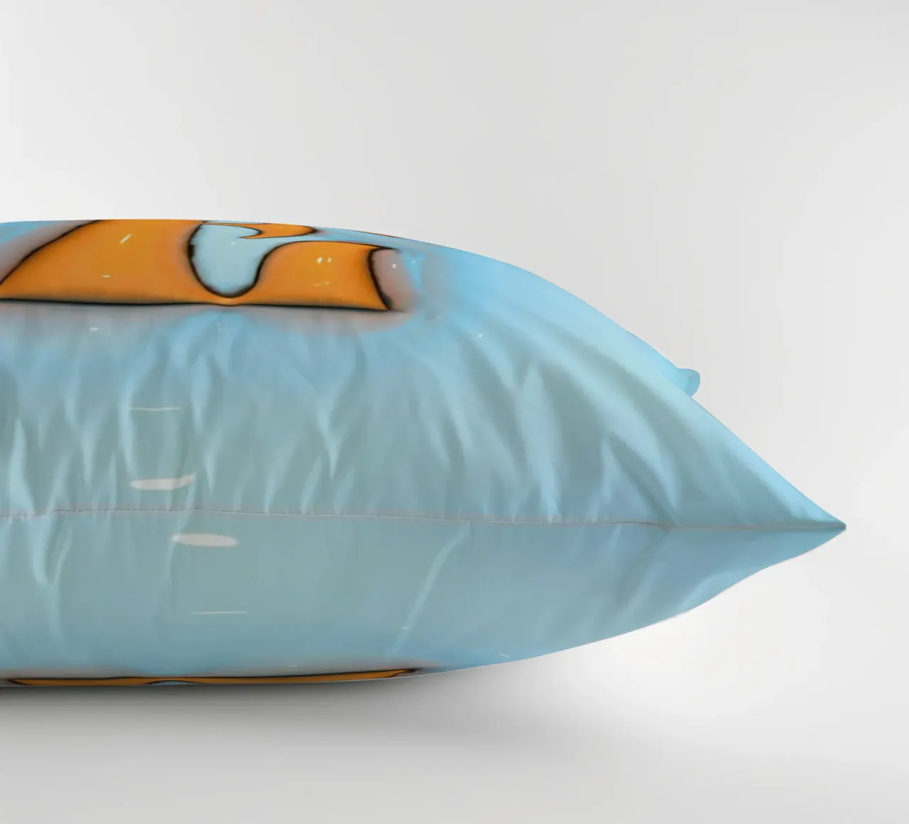 Bubblegum Inflate Initials E Blue decorative cushion by Malou-Studio
