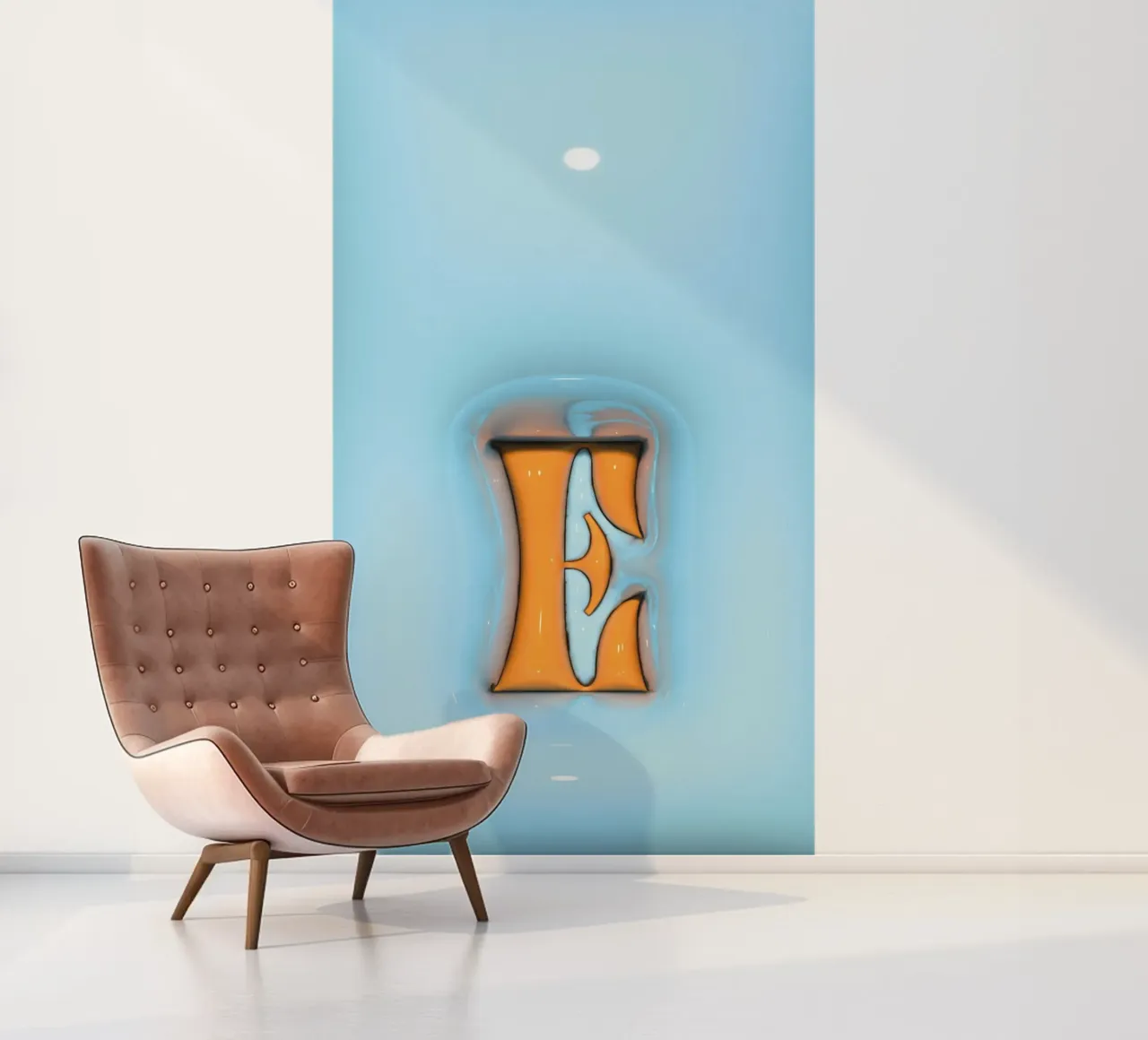 Bubblegum Inflate Initials E Blue photo wallpaper by Malou-Studio